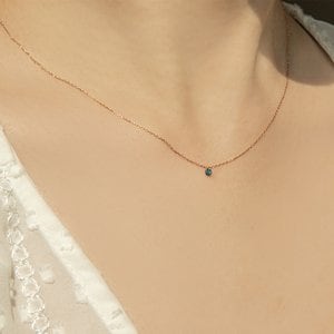 프리모떼 PRN139 [14K GOLD] BLUE DIA NECKLACE