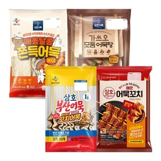 CJ제일제당 삼호부산 캠핑 꼬치어묵+가쓰오모둠 어묵탕+매운어묵꼬치+쫀득어묵볶이