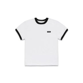 patch coloring T-shirt white-black