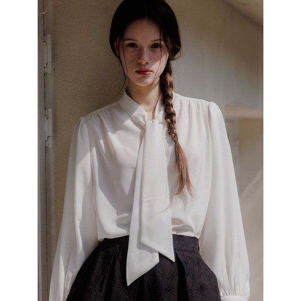 AD057 tie blouse (ivory)
