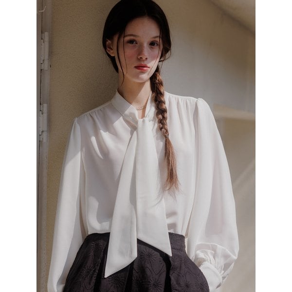 AD057 tie blouse (ivory)