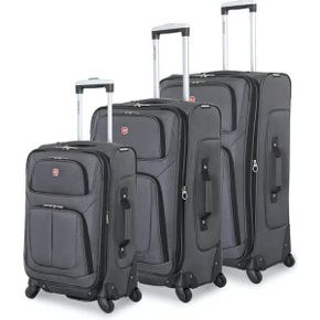 미국 스위스기어 백팩 가방 Swiear Sion Softside Luggage with Spinner Wheels Dark Grey 3 Pie