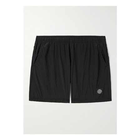 스톤아일랜드 스트레이트 미드 렝스 로고 아플리케 스윔 쇼츠 46376663162906330