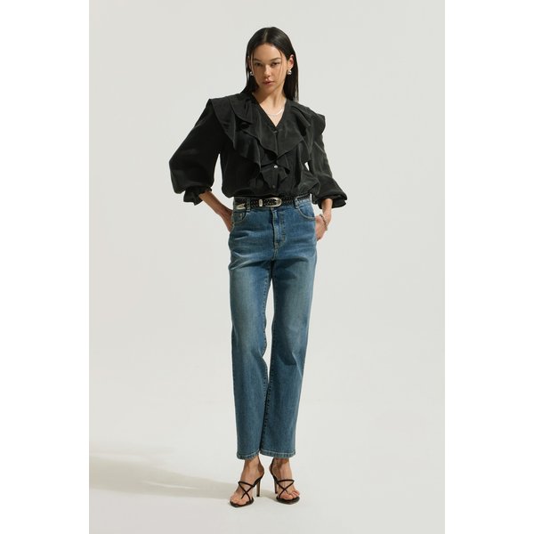 [여주점] [이로] 여성 HASEL 러플 블라우스 ILSAS25703BKX