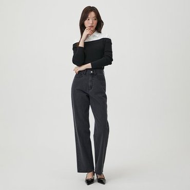 플라스틱아일랜드 [BEIGE]릴렉스 일자 데님 팬츠 (PR7DP262)