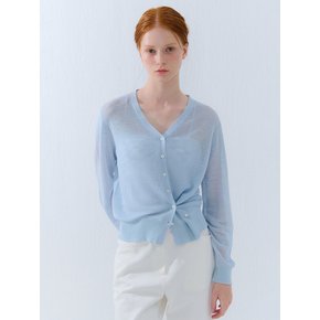 SUMMER V-NECK LINEN CARDIGAN SKY BLUE