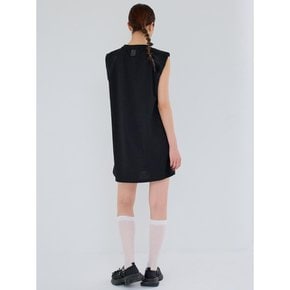 AR_Shoulder padded dress_BLACK