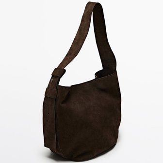  [Massimo Dutti Suede leather bag] 마시모두띠 스웨이드 레더 숄더백 토트백 Brown