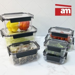이태리 am 밀폐용기 1+1 2600ml 트라이탄 투명뚜껑 소분