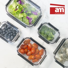 이태리 am 밀폐용기 1+1 2600ml 트라이탄 투명뚜껑 소분