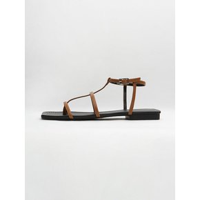 Square gladiator sandal - brown