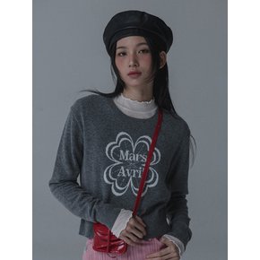 CASHMERE CLOVER JACQUARD KNIT_CHARCOAL