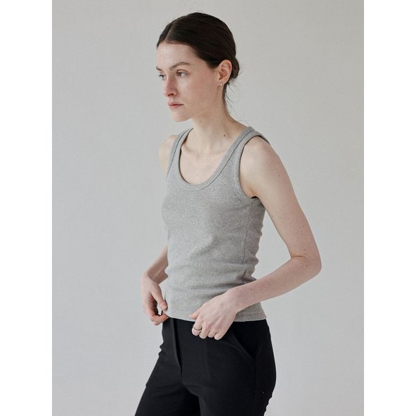 에센셜 U넥 슬리브리스_melage gray