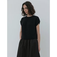 round knit top (black)