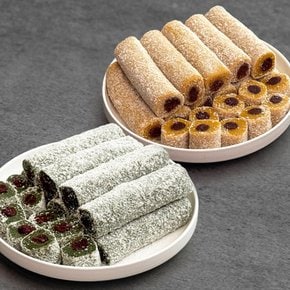 [리만월] 40년전통 수제 돌돌떡 쑥 600g+단호박 600g(각4-5줄)