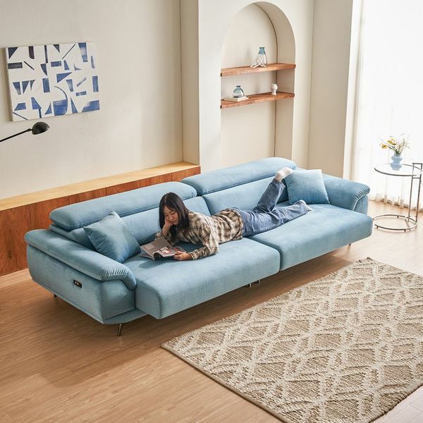 스카이 4인 리클라이너 모션 슬라이드 기능성 패브릭 무빙 소파