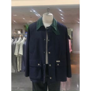 킨록 X 에든버러 콜라보 울 100% 안감 카라 디테일 케주얼 네이비 점퍼 CIU21