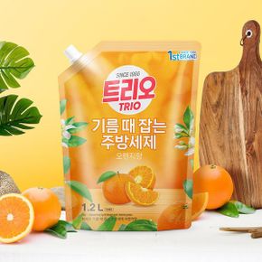 트리오 기름때 잡는 주방세제 1.2L 리필 오렌지향_P410603286