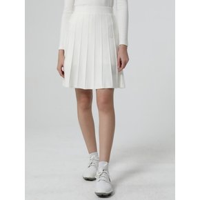 Knit Pleats Skirt (White)