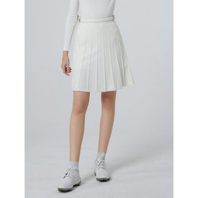 Knit Pleats Skirt (White)