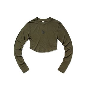 SYMBOL Crop long-sleeved T-Shirt (OLIVE)