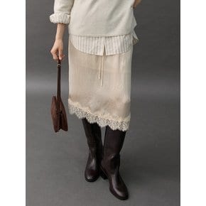 TENDER LACE SKIRT - PEACH CREAM