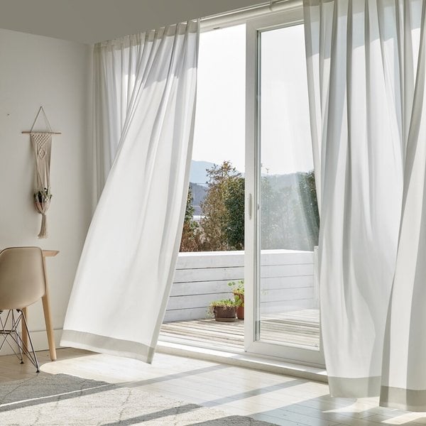 뷰하우스 샤르미 맞춤 쉬폰커튼 창문형 세로180cm까지