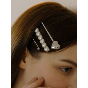 HA021 Love & Pearl hair pin set