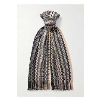 미쏘니 프린지 자카드 니트 울 스카프 46376663162948283