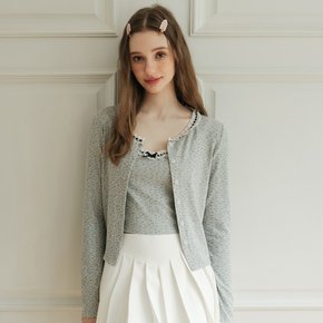 Cest_Lace line gray cardigan