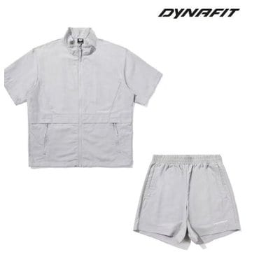 다이나핏 타슬란소재를 사용하여 가벼운 공용 반팔 집업 셋업  타란반팔집업&반바지 YUM23602YUM23375C1GJ