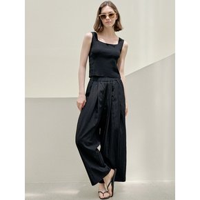 Summer Wide Banding Pants - BLACK