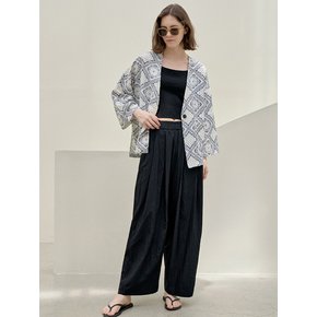 Summer Wide Banding Pants - BLACK