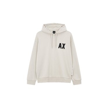 ARMANI EXCHANGE AX 남성 빅 로고 패치 후드 티셔츠(A413331024)_베이지