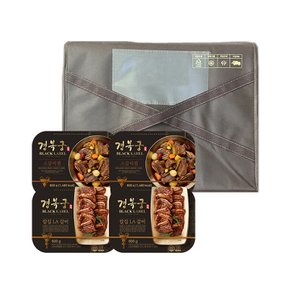 소갈비찜 칼집LA갈비 보냉포장 특대 선물세트 2.8kg (소갈비찜 800g*2팩+칼집LA갈비 600g*2팩)