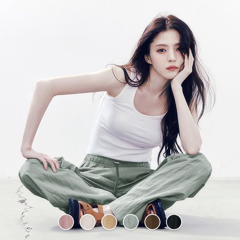 지오다노 여성 NEW 편안한 착용감 한소희 여름 밴딩 와이드 팬츠 414540