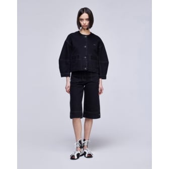 송지오 [파주점] [송지오우먼]지제로 카라리스 커브 데님 자켓 블랙 WH2JP831BK