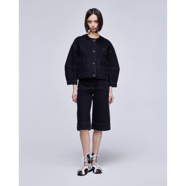 [파주점] [송지오우먼]지제로 카라리스 커브 데님 자켓 블랙 WH2JP831BK
