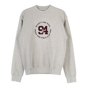 TRACK AND FIELD FLOCKED CREWNECK HEATHER OATMEAL MERLOT 트랙 앤 필드 스웨트셔츠 40667187