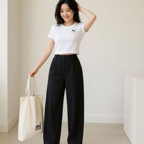 에센셜 베이비티 세미 크롭 여성 반팔티 화이트 629745-02 922900