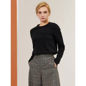 여성 싱글 오가닉티셔츠  블랙  HWP19 TS301_P346087680