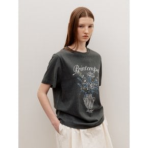 Printemps Vase Graphic T-Shirt Charcoal