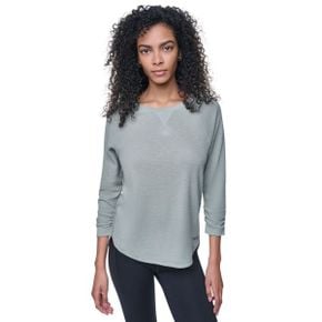 우먼 미니 Slub Waffle Three-Quarter-Sleeve 티셔츠 - Bayleaf 22182655 1390428