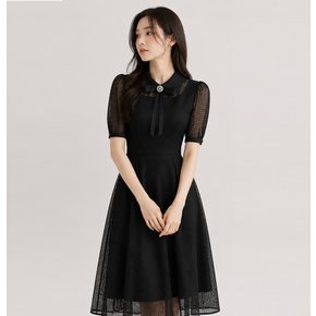 [부산점] 시스루 도트 배색 플레어 원피스 GR6M0OPW21