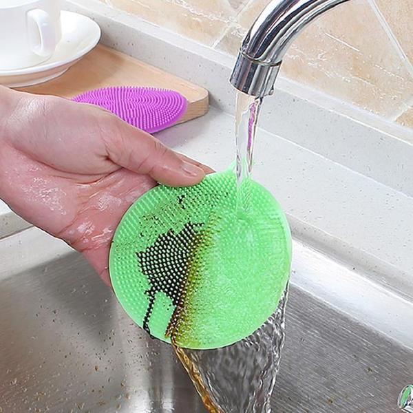 반영구 에코 실리콘 수세미 원형 [다목적 주방 설거지 설겆이 다용도 욕실 주방용품](1)