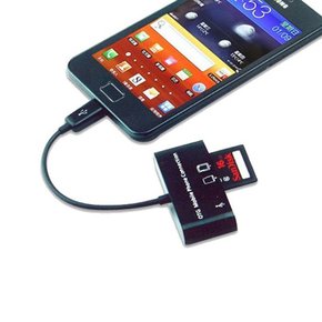 [미스터마켓] 3in1 OTG 멀티 카드리더기 SD카드 USB메모리 허브 마이크로SD 핸드폰 휴대폰 스마트폰 카메라