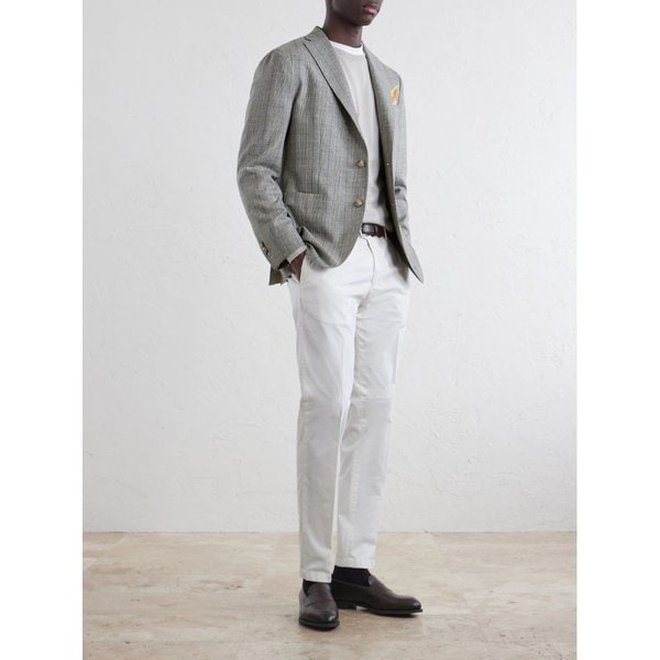 프린스 오브 웨일즈 체크 실크 블레이저 46376663163084326