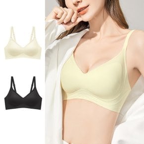 심리스 브래지어 노와이어 새가슴 여성 볼륨 저중심 뽕브라