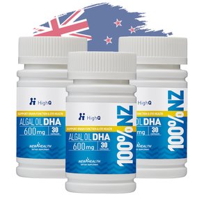 하이큐 뉴질랜드 식물성 오메가3 DHA 600mg 30캡슐x3개