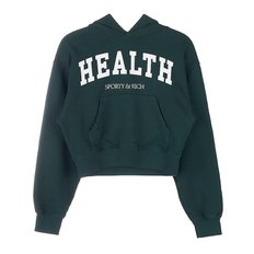 HEALTH IVY CROPPED HOODIE FOREST WHITE 헬시 아이비 크롭 후드 티셔츠